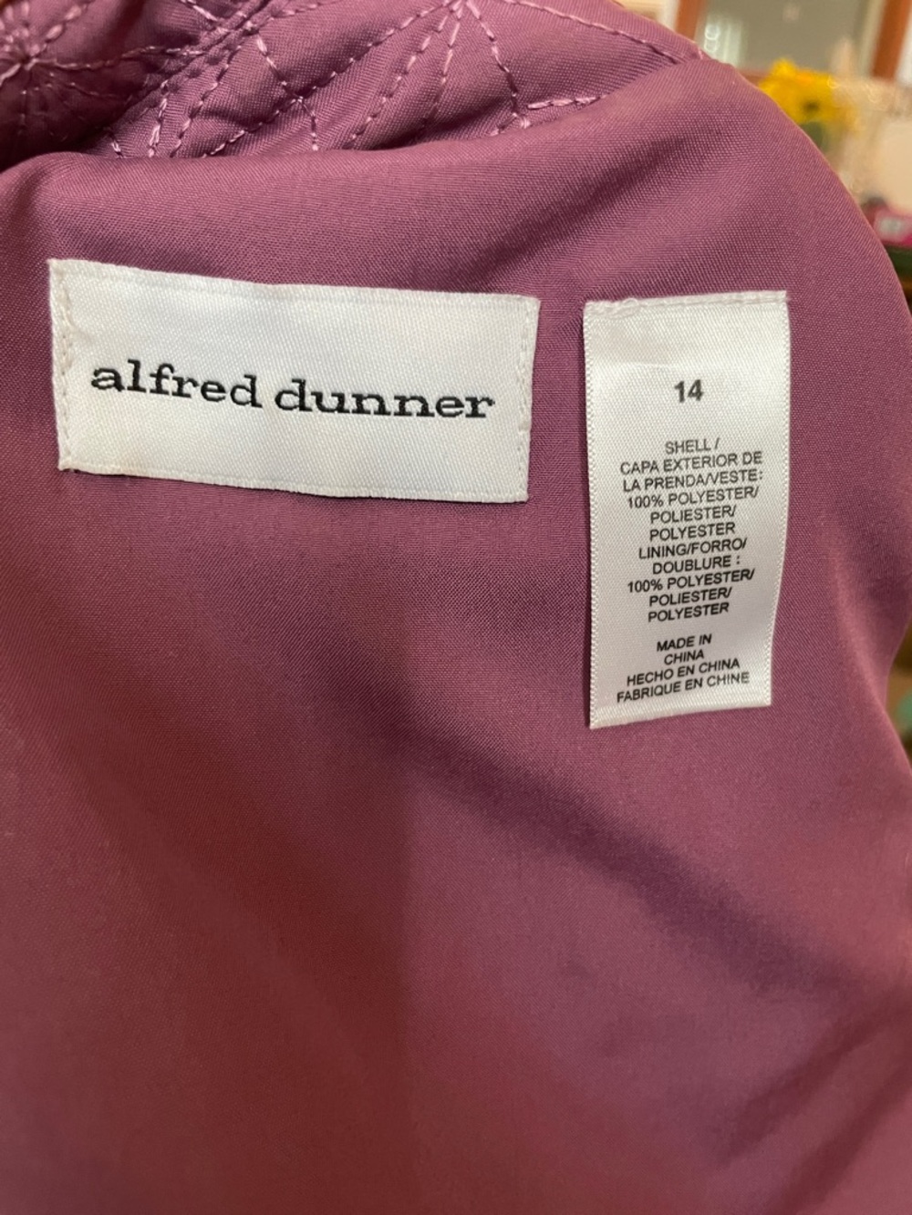 Alfred Dunner Quilted Button-Front Jacket in Plum - Picture 6 of 7